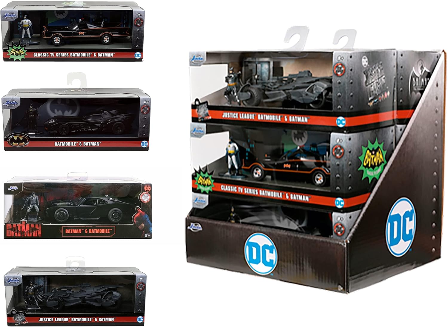 JADA 84652 DC BATMAN BATMOBILE AND FIGURE DIECAST VEHICLE 1:32 SCALE (ASSORTMENT ONE SUPPLIED AT RANDOM)