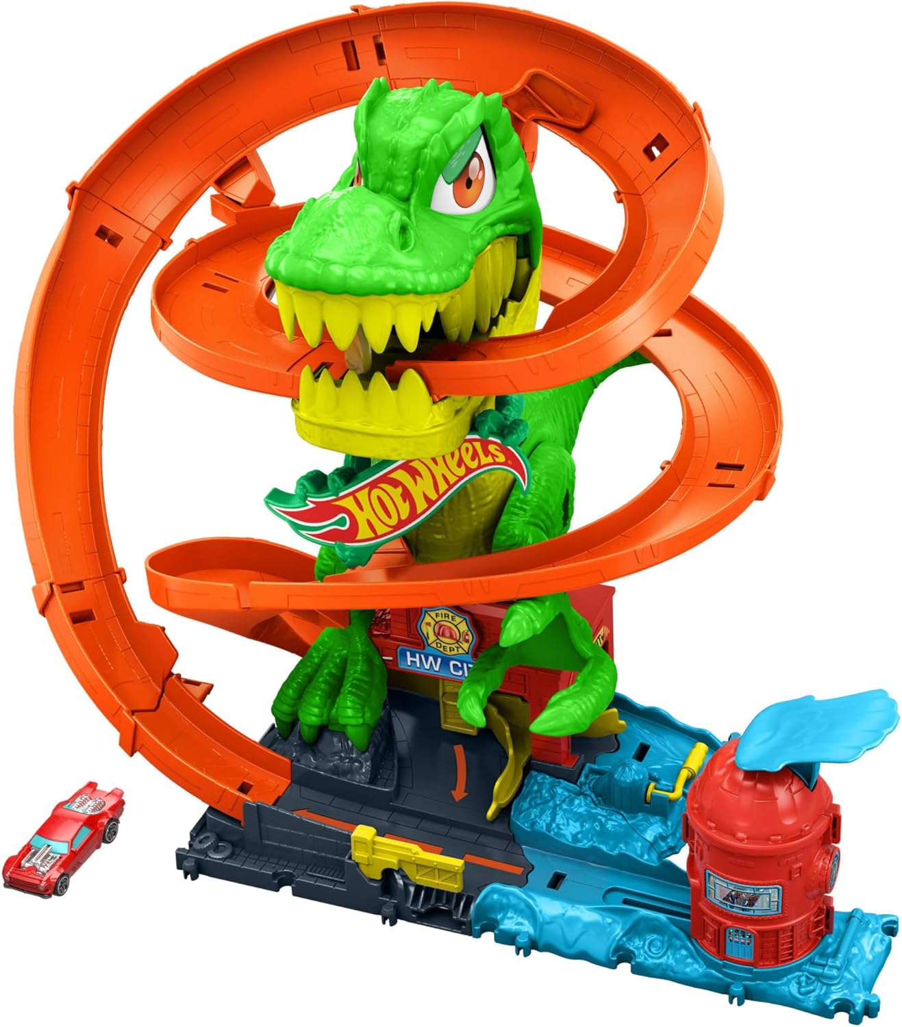 HOT WHEELS JBM73 CITY T-REX BLAZE BATTLE PLAYSET