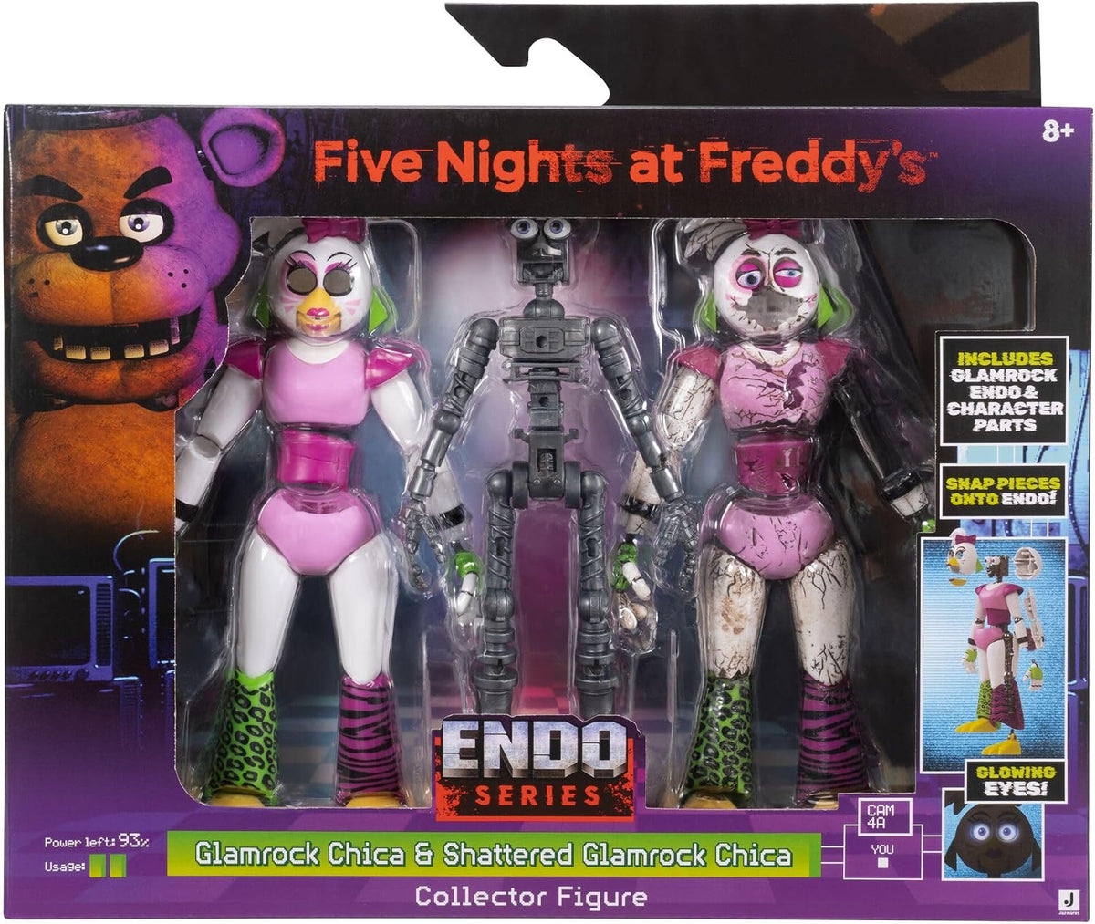 FIVE NIGHTS AT FREDDYS FNF0144 ENDO SERIES GLAMROCK CHICA & SHATTERED GLAMROCK CHICA