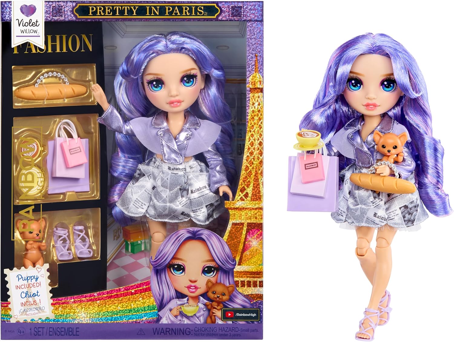 MGA 248798EUC RAINBOW HIGH VIOLET WILLOW PRETTY IN PARIS DOLL