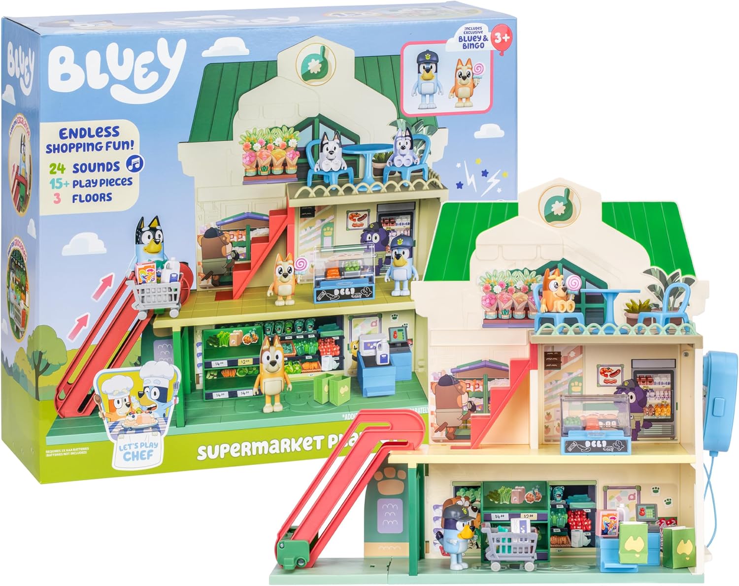 BLUEY 18918 LETS PLAY CHEF SUPERMARKET PLAYSET