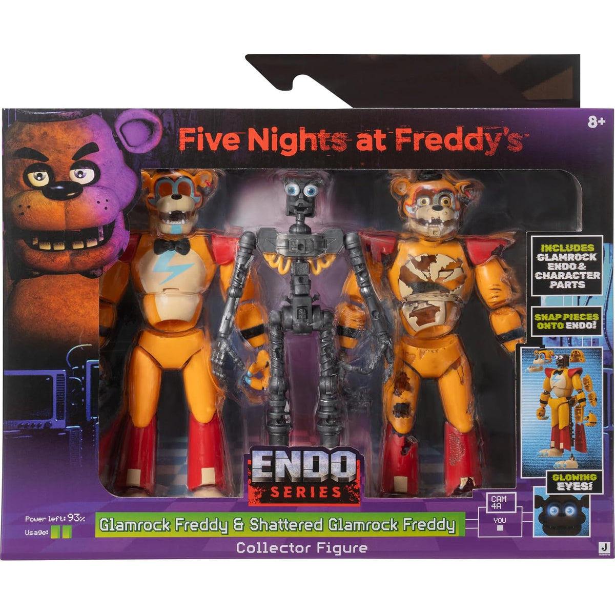 FIVE NIGHTS AT FREDDYS FNF0143 ENDO SERIES GLAMROCK FREDDY & SHATTERED GLAMROCK FREDDY