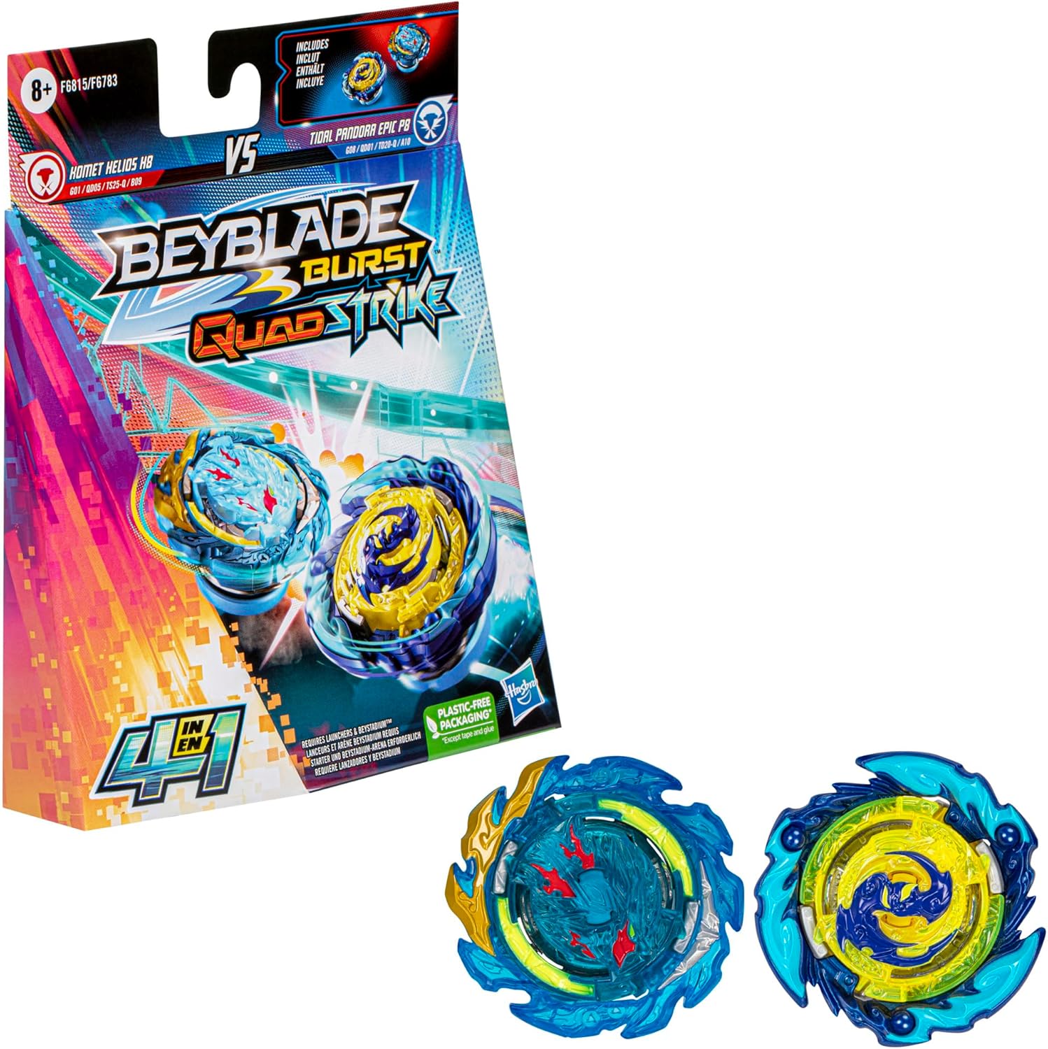 BEYBLADE F6815 BURST QUADSTRIKE KOMET HELIOS H8 VS TISAL PANDORA EPIC P8