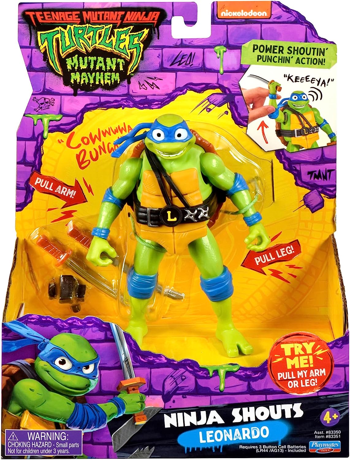 TEENAGE MUTANT NINJA TURTLES MUTANT MAYHEM 83351 NINJA SHOUTS LEONARDO