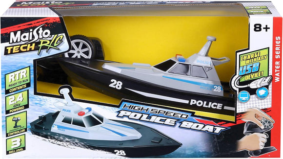MAISTO 82196 TECH R/C HIGH SPEED RADIO CONTROLLED POLICE BOAT