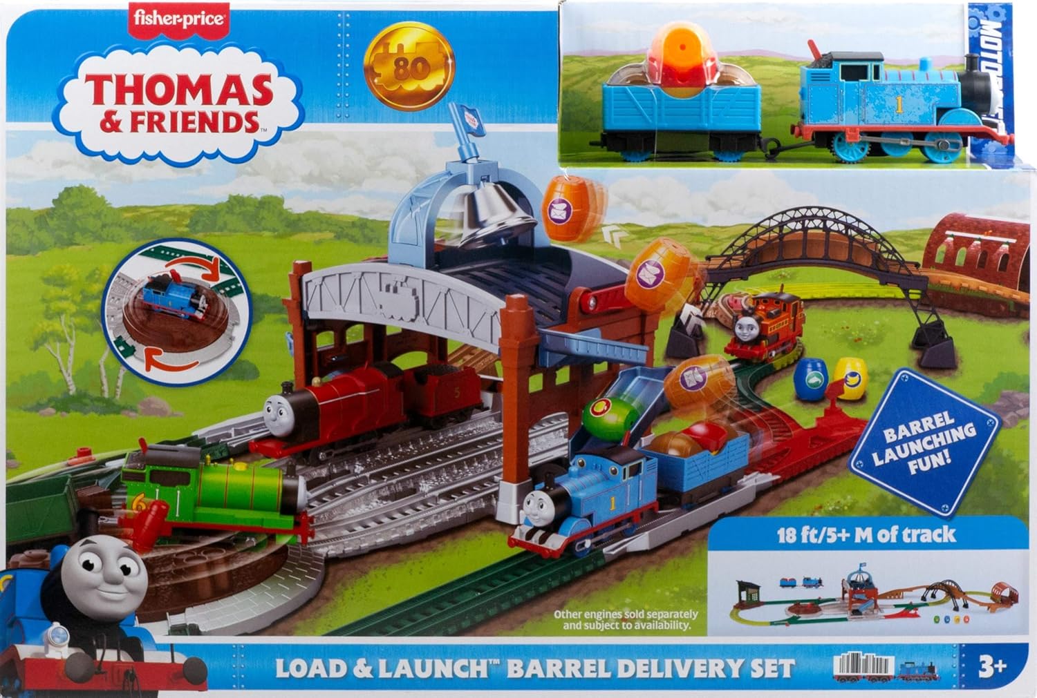 THOMAS & FRIENDS JDF26 LOAD & LAUNCH BARREL DELIVERY SET