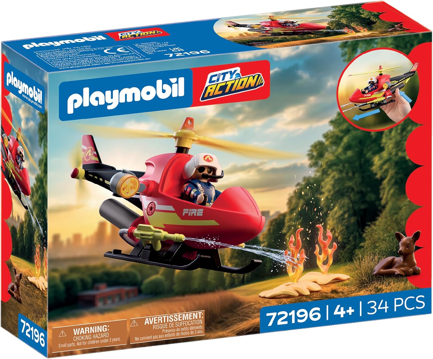 PLAYMOBIL 72196 CITY ACTION FIREFIGHTING HELICOPTER