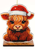 CRAFT BUDDY CHRISTMAS HIGHLAND COW HANGING DECORATION CRYSTAL ART BUDDIES