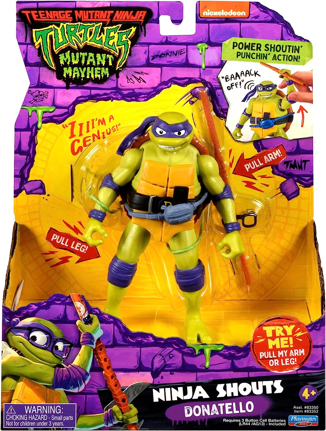 TEENAGE MUTANT NINJA TURTLES MUTANT MAYHEM 83352 NINJA SHOUTS DONATELLO
