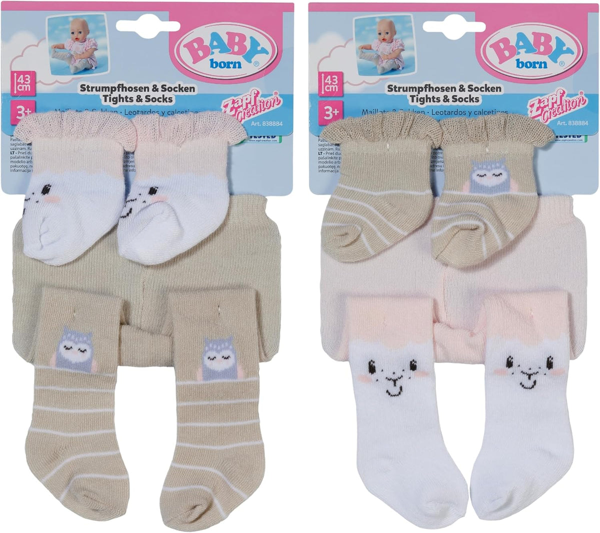 BABY BORN 838884 TIGHTS & SOCKS FOR 43CM DOLLS
