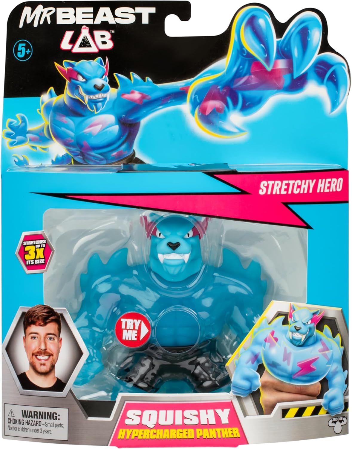 **SLIGHTLY TORN PACKAGING**MR BEAST LAB 24736 SQUISHY HYPERCHARGED PANTHER