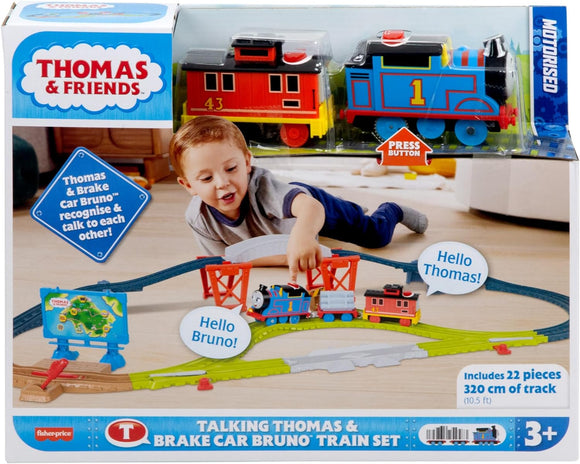 THOMAS & FRIENDS HYR81 TALKING THOMAS & BRAKE CAR BRUNO TRAIN SET