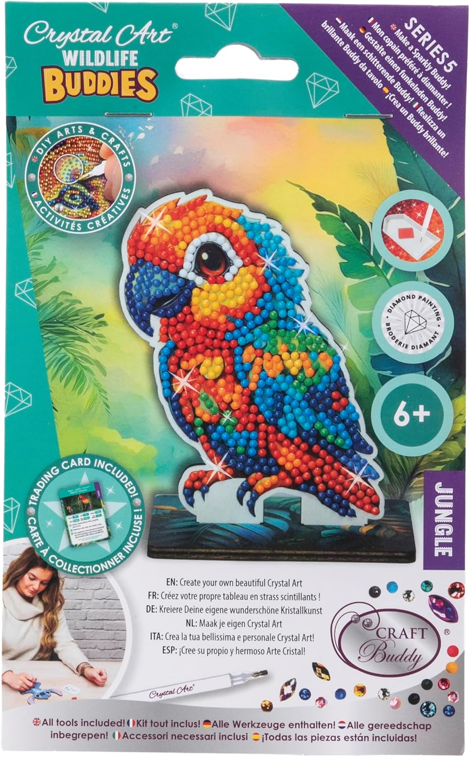 CRAFT BUDDY CAFGR-31GEN043 PARROT CRYSTAL ART WILDLIFE BUDDIES