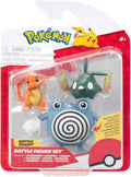 POKEMON PKW4084 BATTLE FIGURE SET CHARMANDER POLIWHIRL TRUBBISH