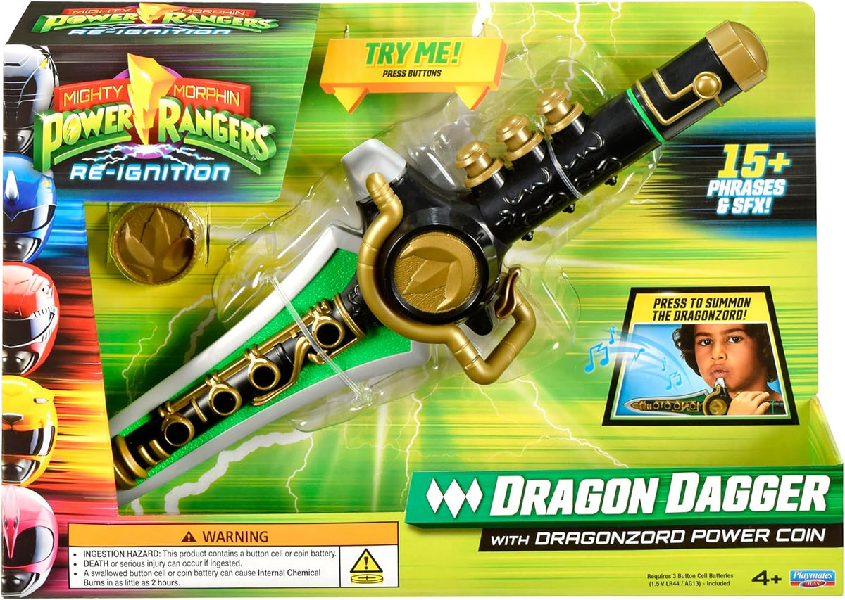 MIGHTY MORPHIN POWER RANGERS 68865 DRAGON DAGGER WITH DRAGONZORD POWER COIN