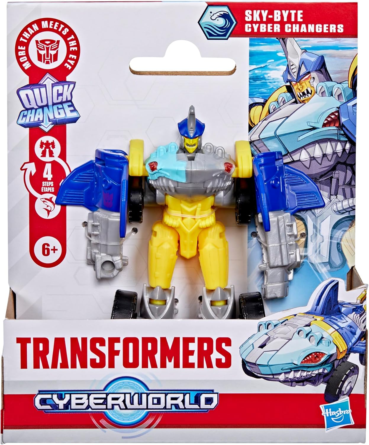 TRANSFORMERS CYBERWORLD G1050 SKY-BYTE CYBER CHANGERS 4 INCH