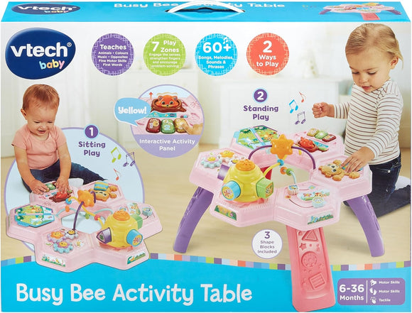 VTECH BABY 579053 BUSY BEE ACTIVITY TABLE PINK