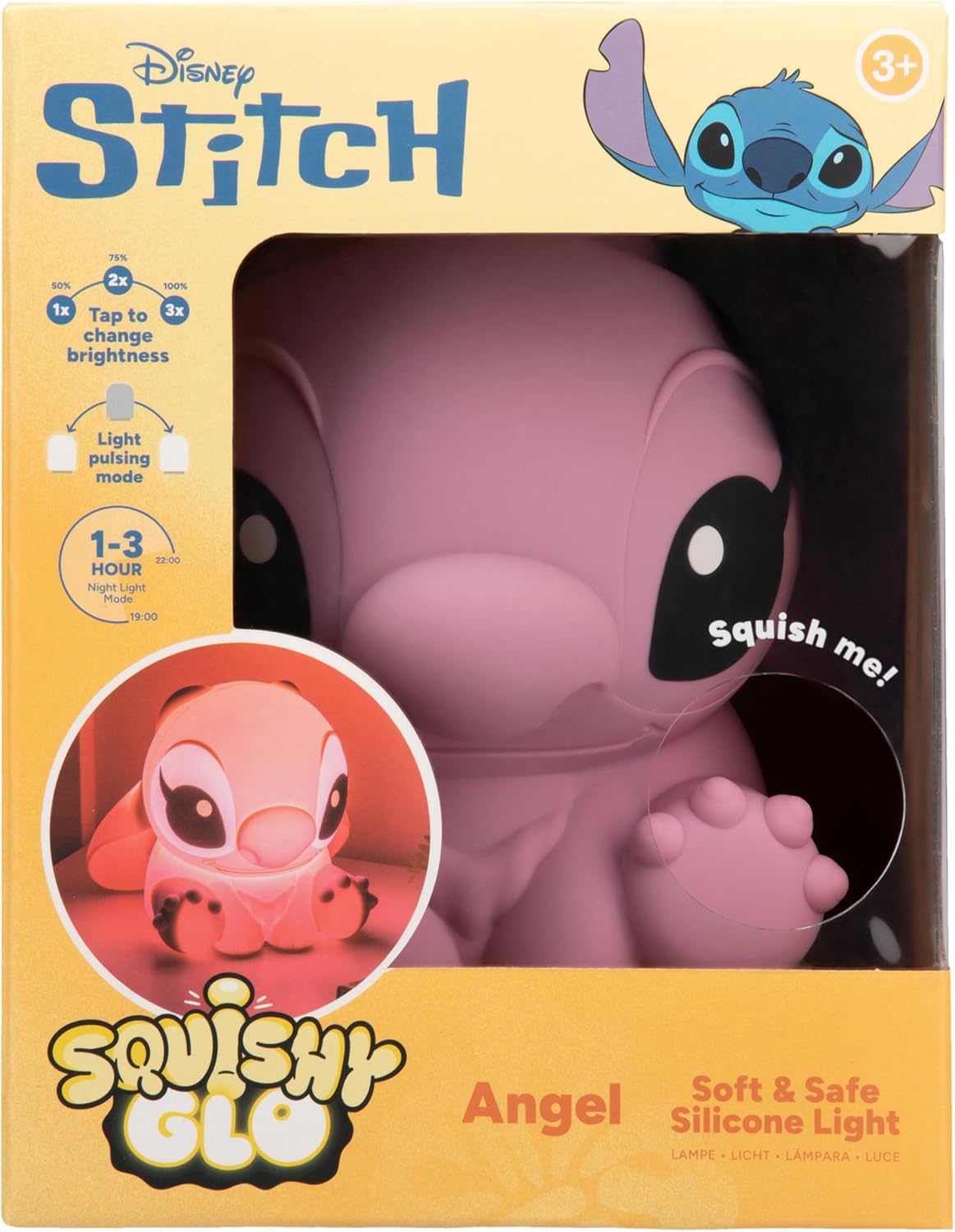 PALADONE 15866 DISNEY STITCH ANGEL SQUISHY GLO RECHARGABLE SILICONE LIGHT