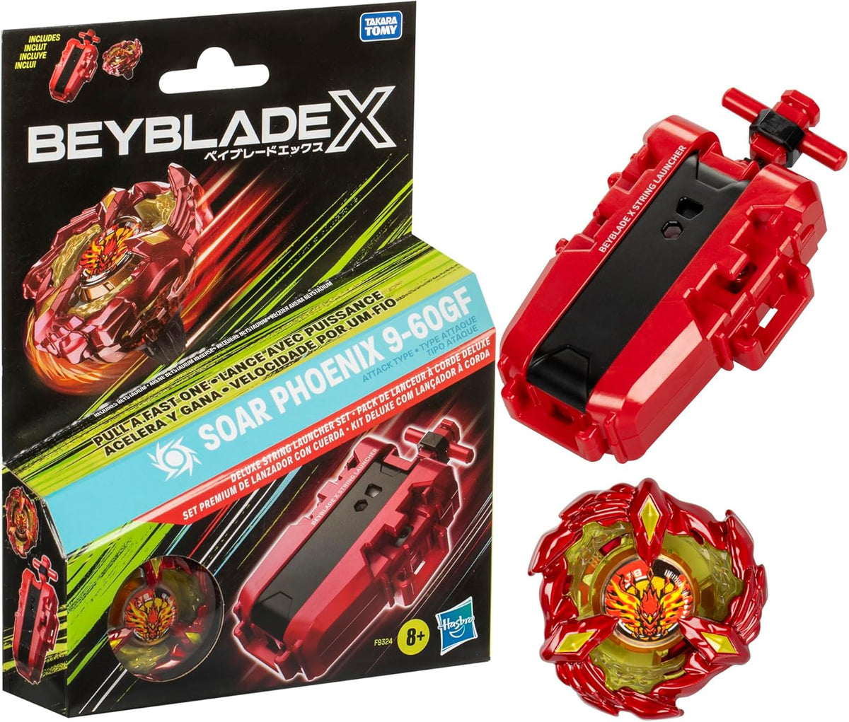 BEYBLADE X F9324 SOAR PHOENIX 9-60GF ATTACK TYPE DELUXE STRING LAUCHER SET