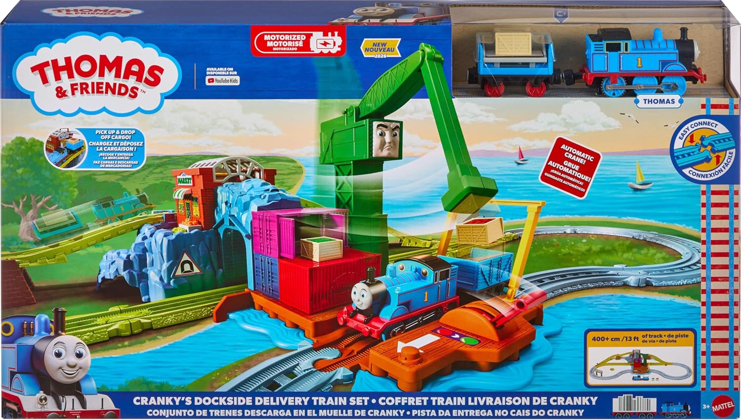THOMAS & FRIENDS JLL40 CRANKY'S DOCKSIDE DELIVERY TRAIN SET