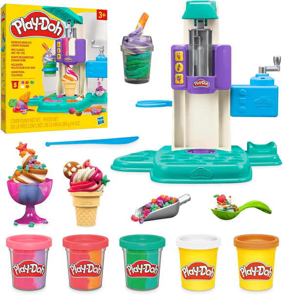 PLAYDOH G0028 RAINBOW SWIRL ICE CREAM PLAYSET