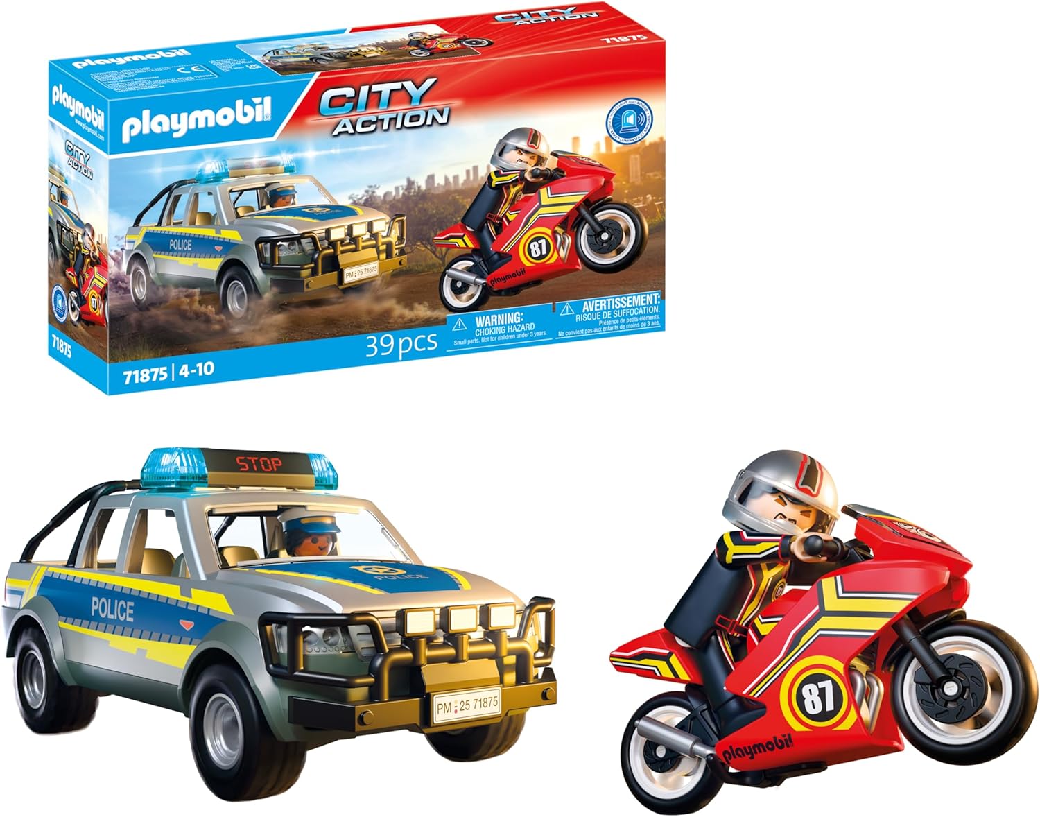 ** £10 OFF ** PLAYMOBIL 71875 CITY ACTION POLICE CHASE WITH POLICE PICK UP TRUCK