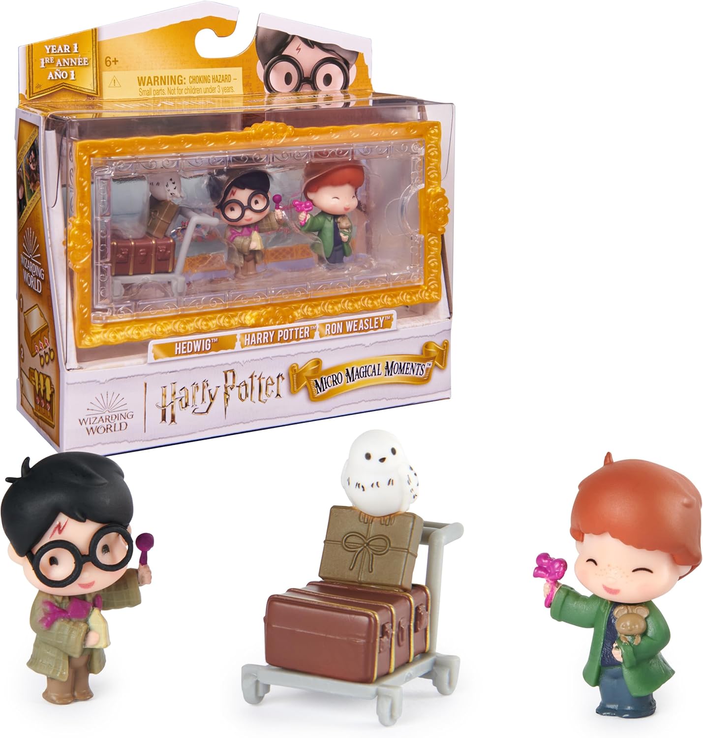 WIZARDING WORLD HARRY POTTER MICRO MAGICAL MOMENTS HEDWIG HARRY RON
