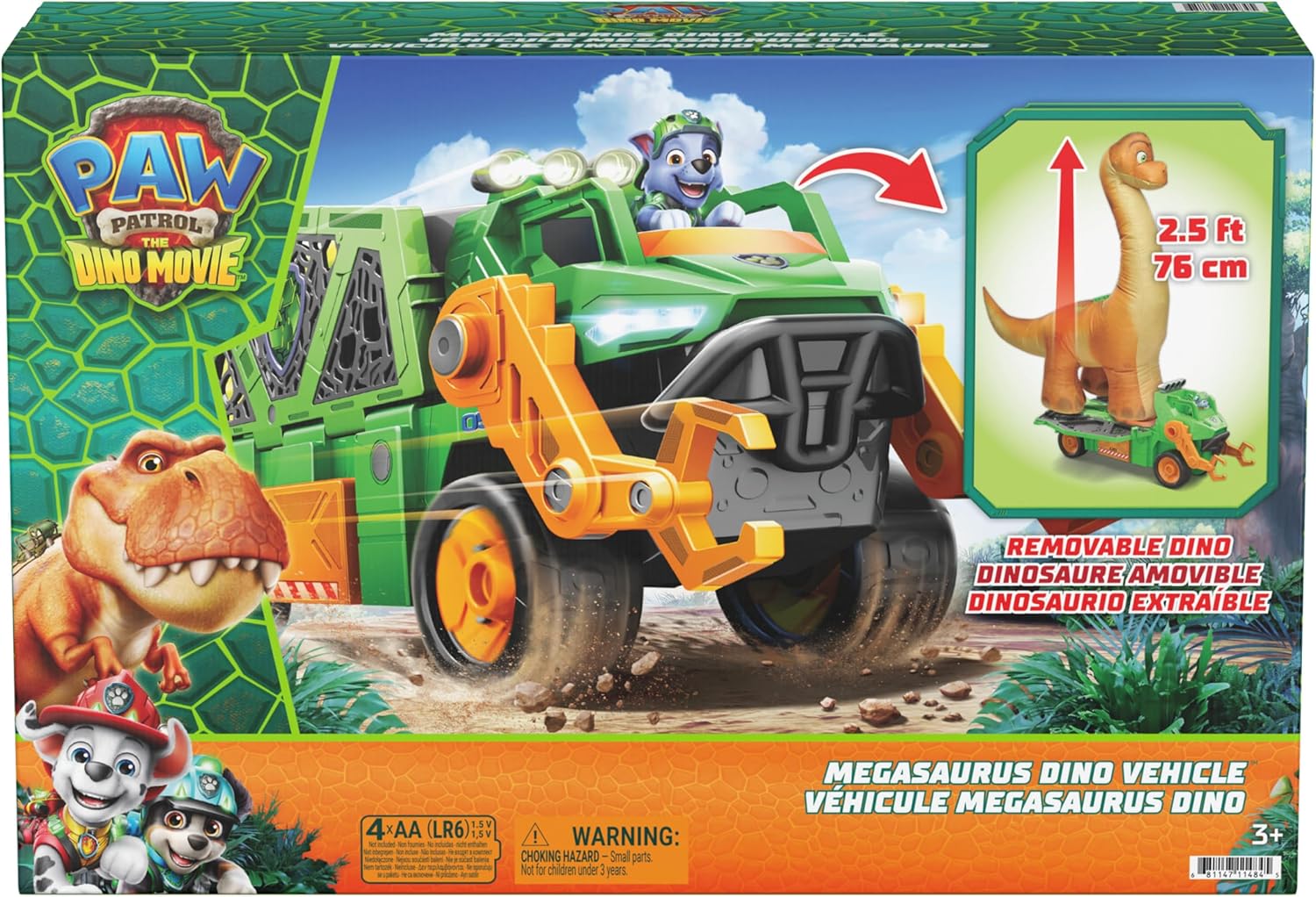 PAW PATROL DINO MOVIE 6075939 MEGASAURUS DINO VEHICLE