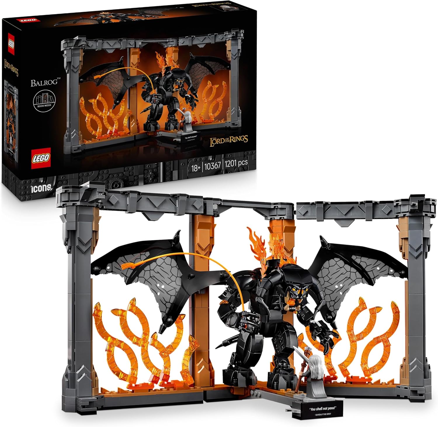 LEGO 10367 ICONS THE LORD OF THE RINGS BALROG BOOK NOOK