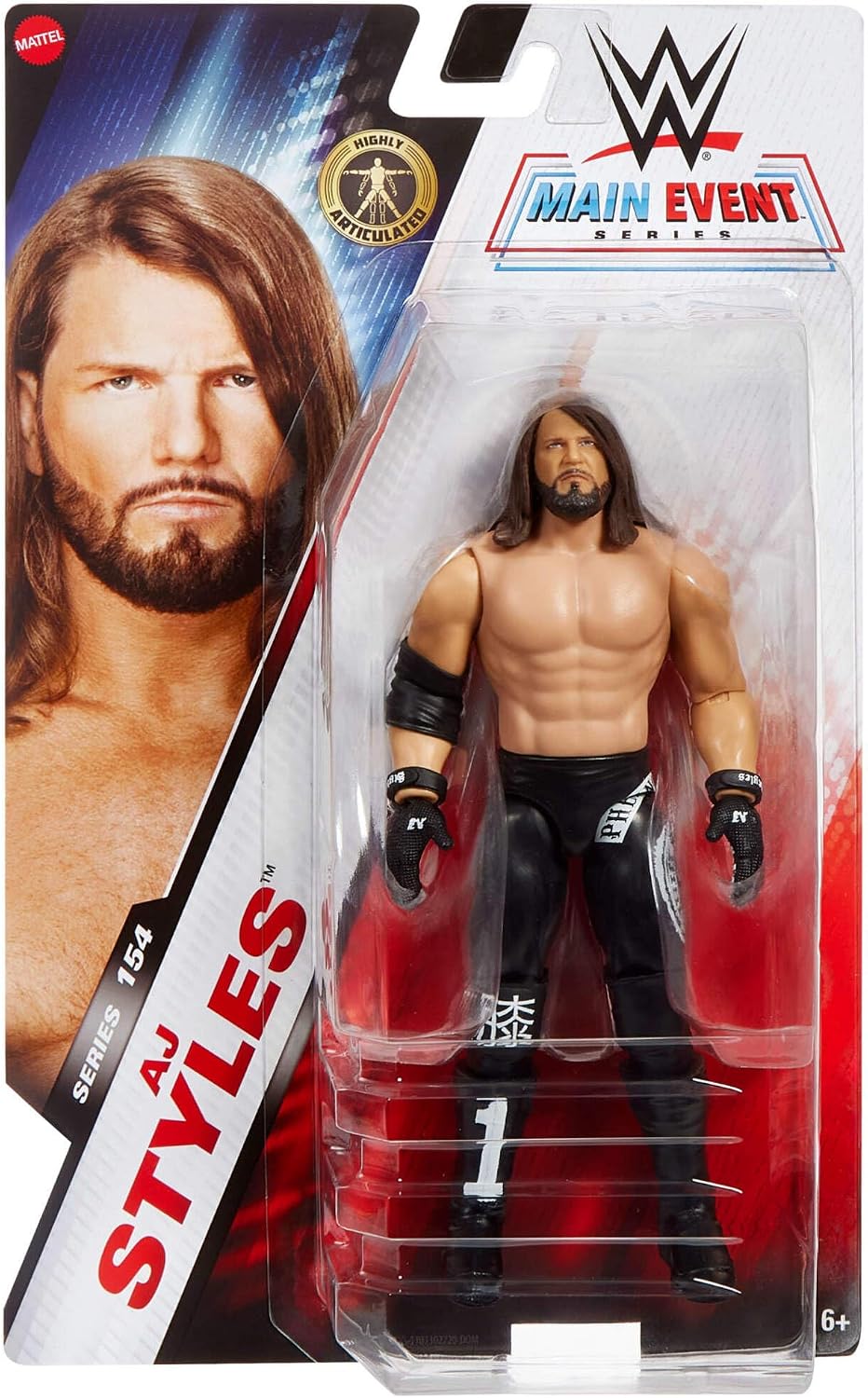 WWE JCV43 MAIN EVENT SERIES 154 AJ STYLES ACTION FIGURE