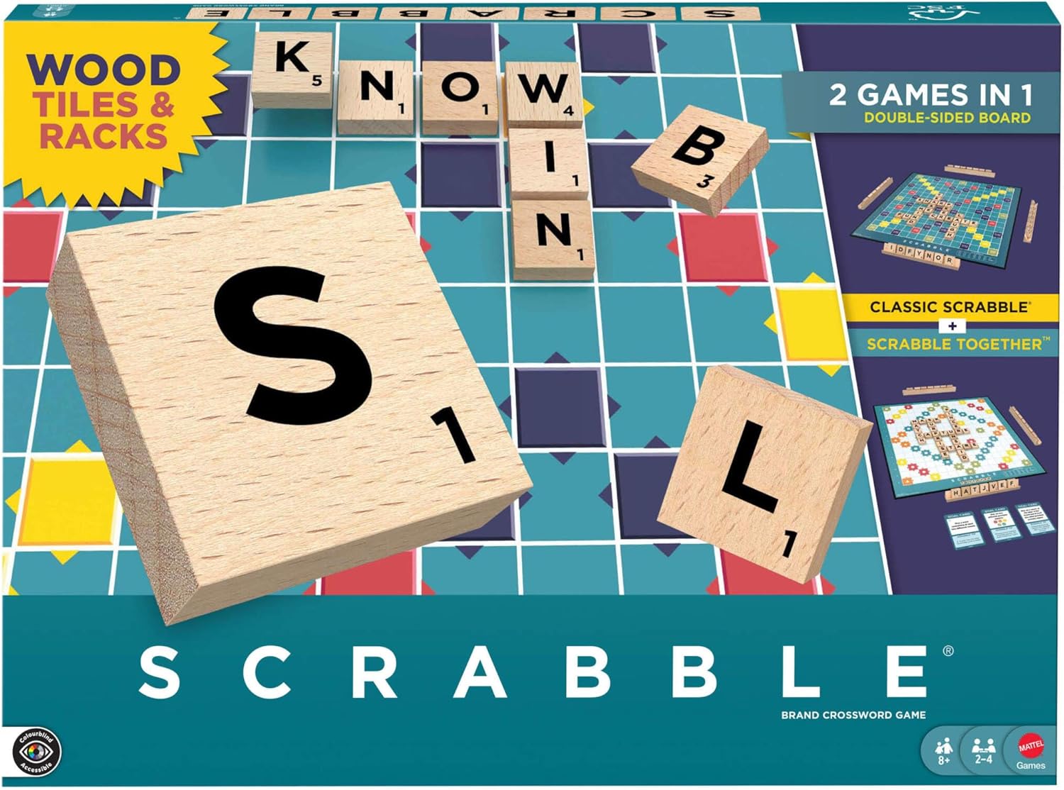 MATTEL GAMES JGR61 WOODEN TILES SCRABBLE