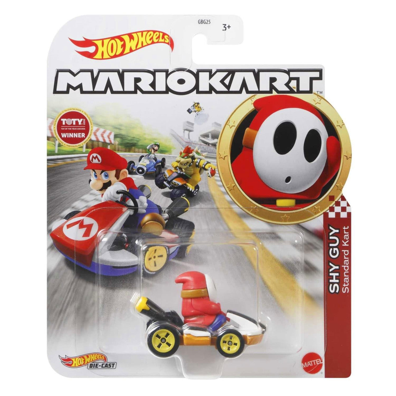HOT WHEELS MARIOKART GRN25 SHY GUY STANDARD CART