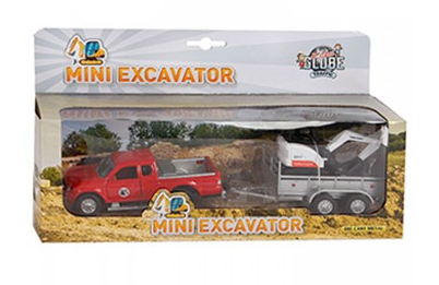 KIDS GLOBE 0090 DIE CAST PAJERO WITH TRAILER AND MINI EXCAVATOR