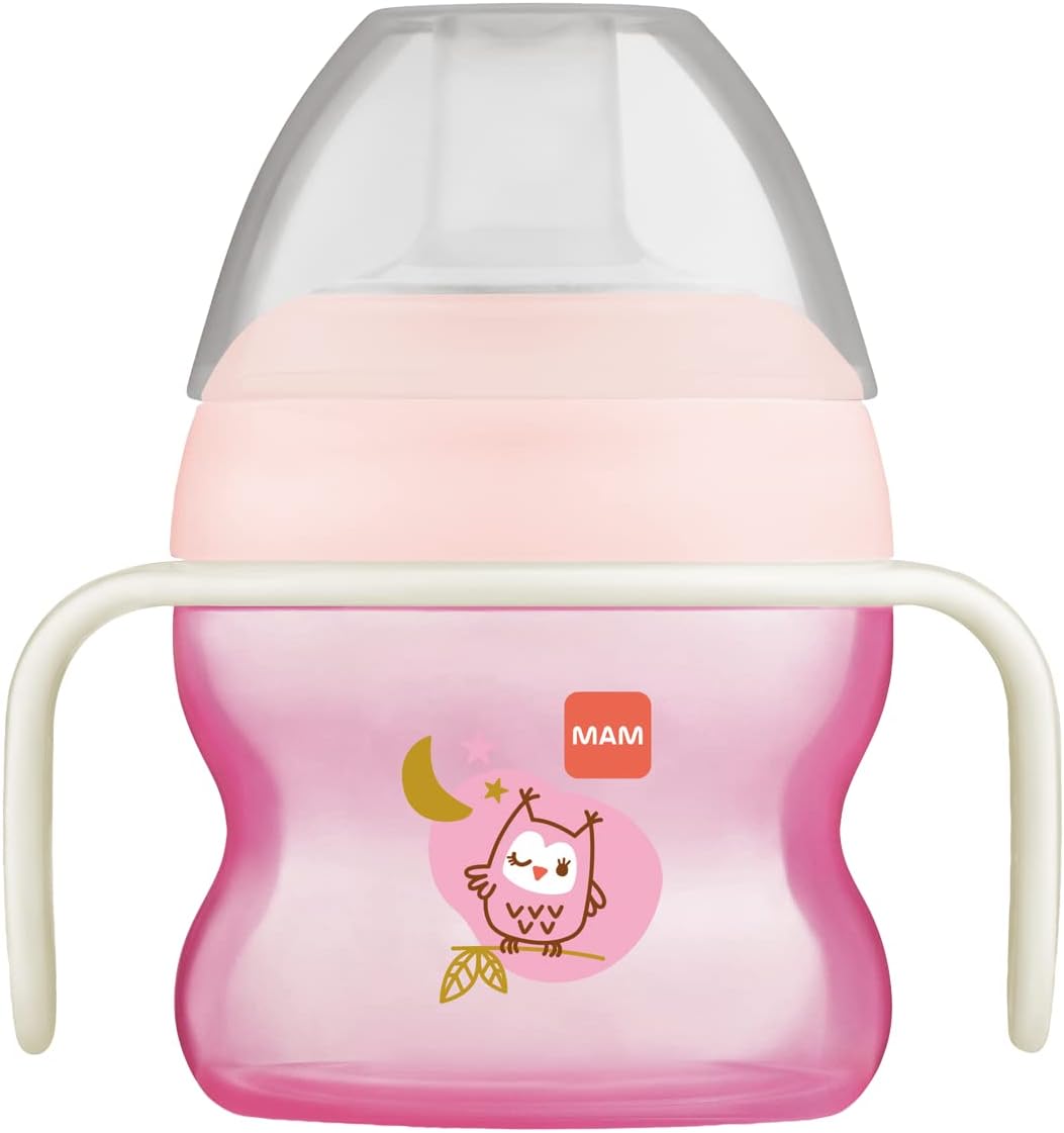 MAM Starter Cup Night Design-Pink Glow In The Dark Handles 4m+
