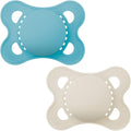 MAM Original Pure Soother 2 Pack 2-6m+ Plain Blue/Beige