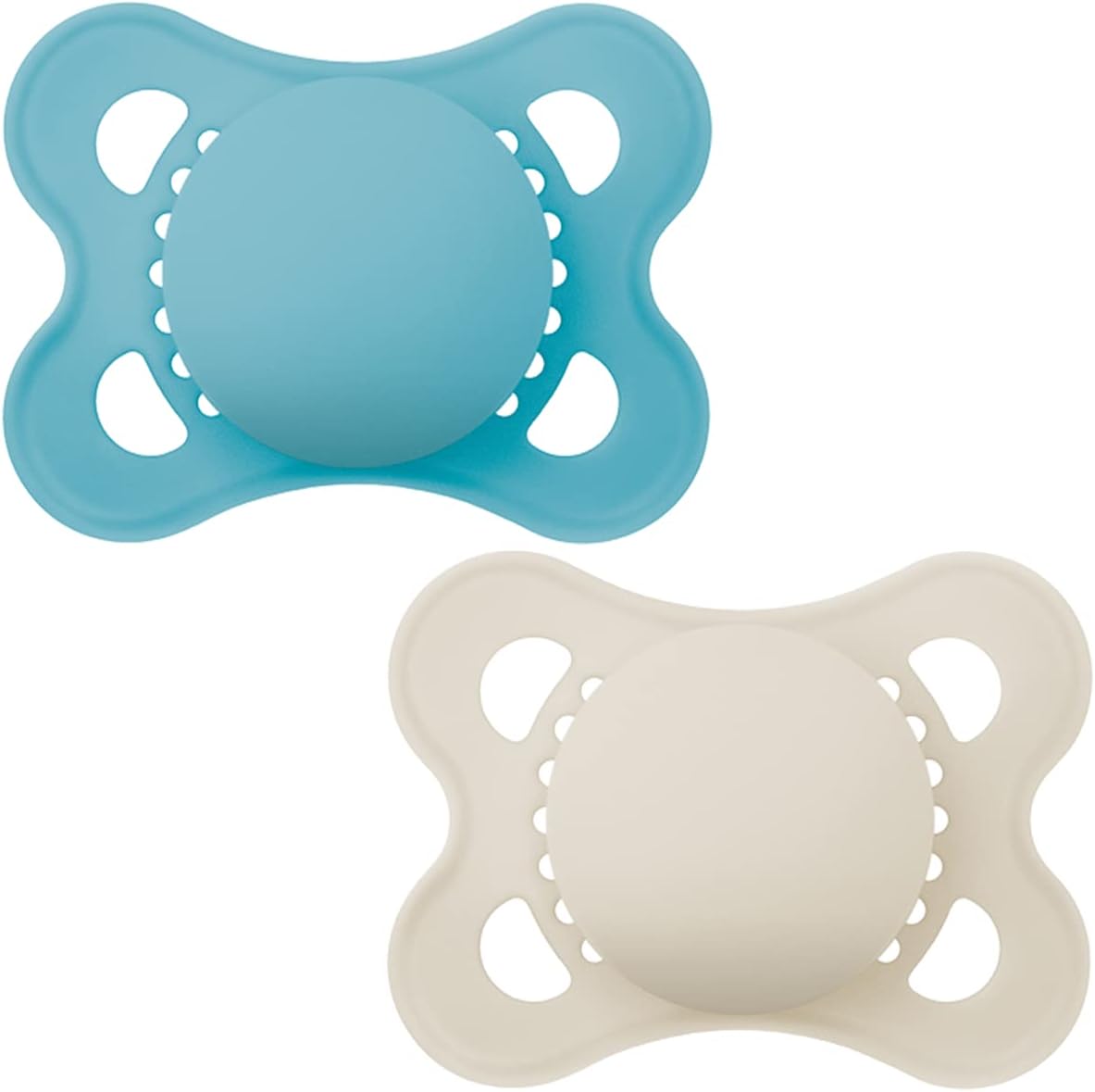 MAM Original Pure Soother 2 Pack 2-6m+ Plain Blue/Beige