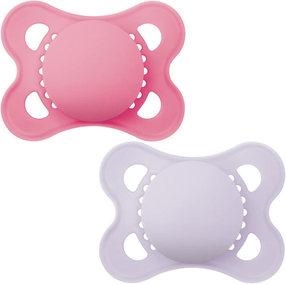 MAM Original Pure Soother 2 Pack 2-6m+ Plain Pink