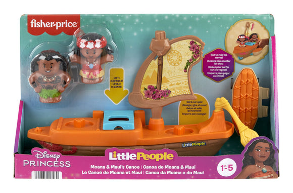 FISHER PRICE HNR27 DISNEY PRINCESS LITTLE PEOPLE MOANA AND MAUIS CANOE