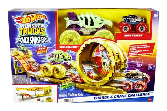 HOT WHEELS HXT05 MONSTER TRUCKS POWER SMASHERS CHARGE AND CHASE CHALLENGE