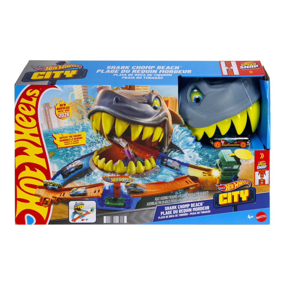 HOT WHEELS JHL96 CITY SHARK CHOMP BEACH PLAYSET