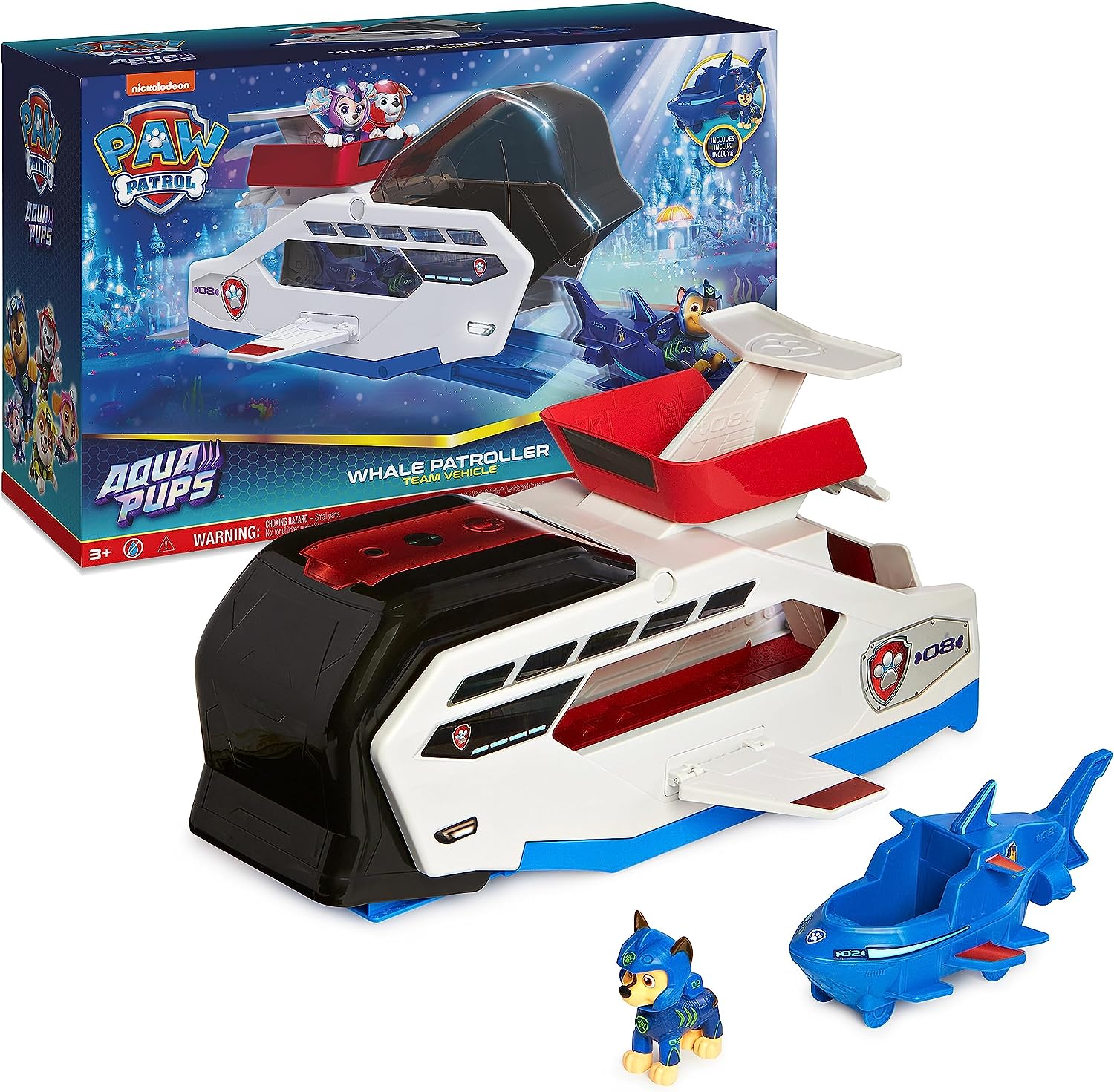 PAW PATROL 20139113 AQUA PUPS WHALE PATROLLER TEAM VEHICLE