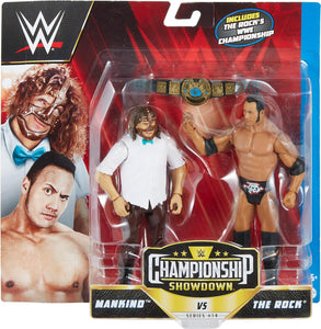 WWE HLL81 CHAMPIONSHIP SHOWDOWN 2 FIGURE PACK MANKIND VS THE ROCK