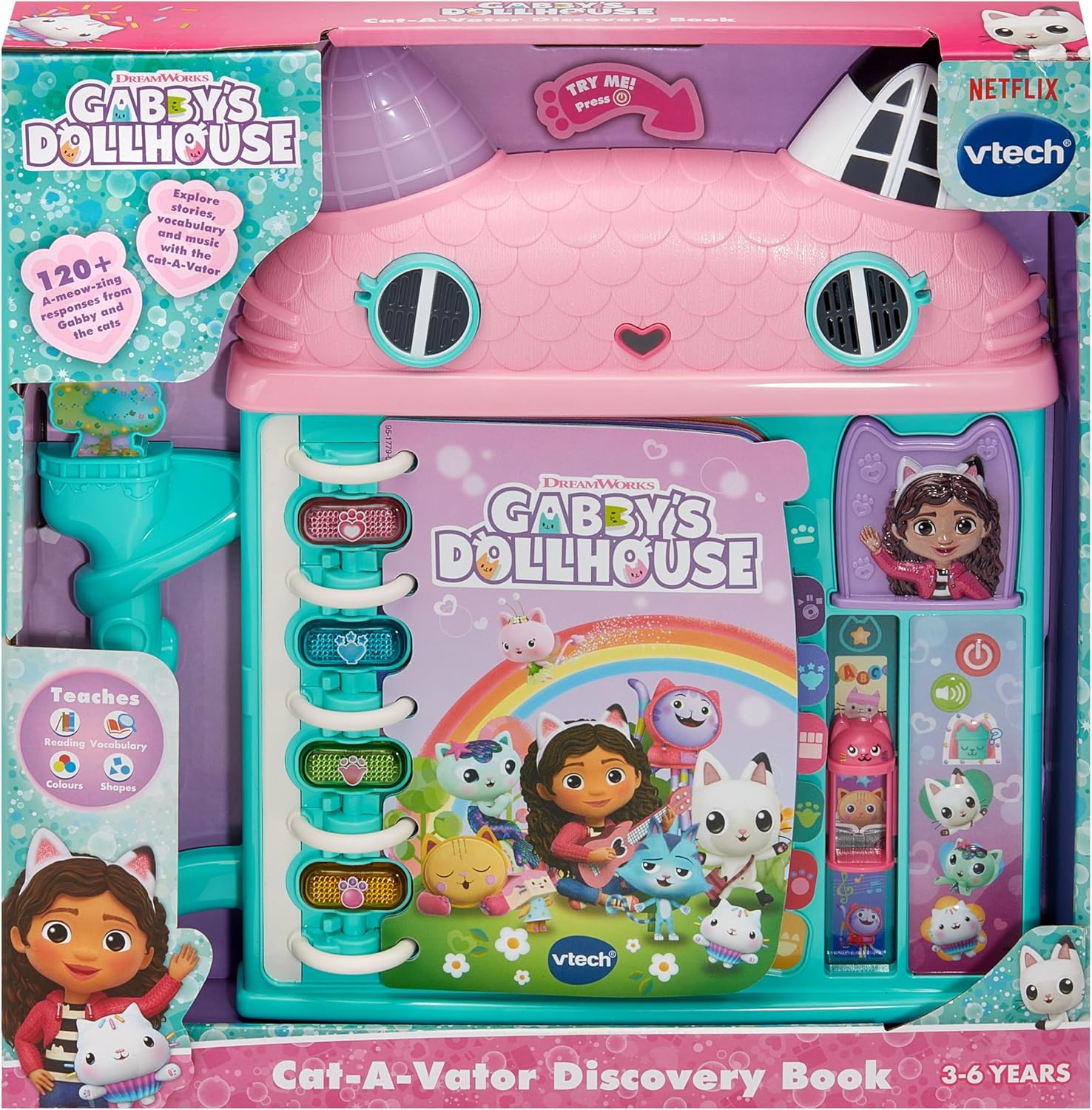 VTECH 582703 GABBY'S DOLLHOUSE CAT-A-VATOR DISCOVERY BOOK