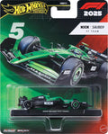 HOT WHEELS JKD89 F1 KICK SAUBER F1 TEAM NO 5 GABRIEL BORTOLETO 2025 1:64 SCALE CAR