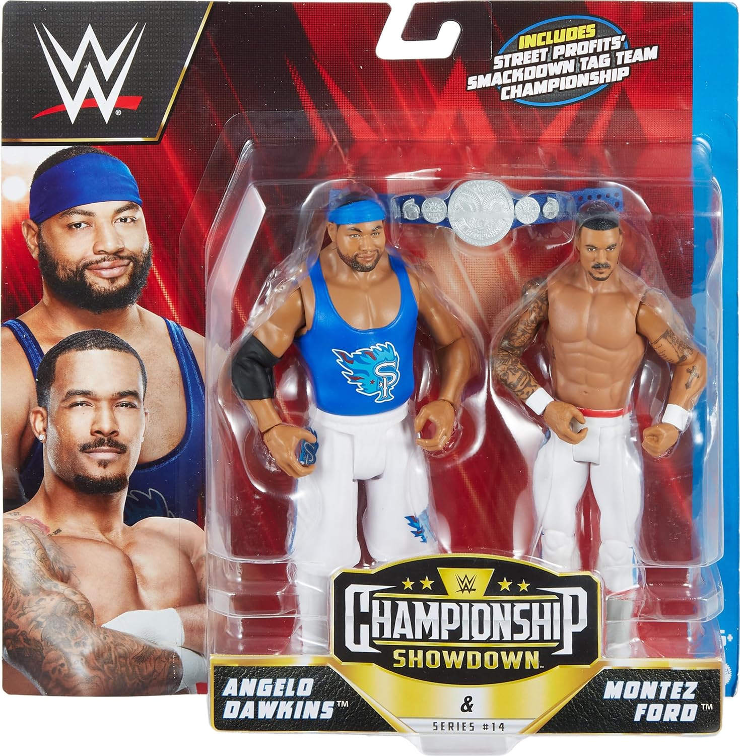 WWE HLL82 CHAMPIONSHIP SHOWDOWN 2 FIGURE PACK ANGELO DAWKINS VS MONTEZ FORD