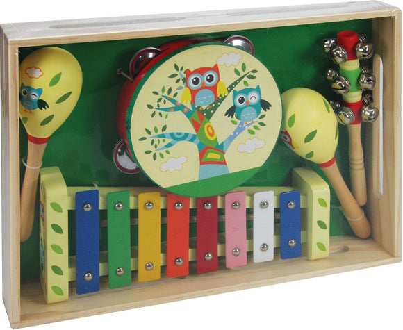 TOOKY TOY LXS0167 WOODEN OWL MUSICAL SET