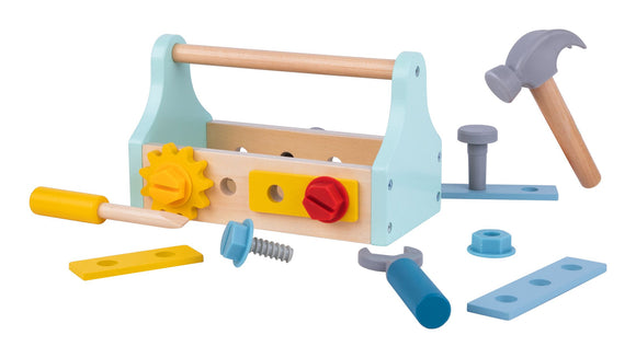 TOOKY TOY TK273 WOODEN TAKE-ALONG TOOL BOX