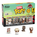 FUNKO BITTY POP! JURASSIC PARK 4 PACK CHASE EDITION JOHN HAMMOND, TYRANNOSAURUS, STYGIMOLOCH, HATCHLING RAPTOR  MINI FIGURES
