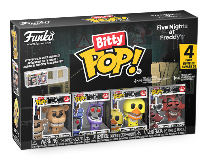 FUNKO BITTY POP! FIVE NIGHTS AT FREDDYS WITHERED FREDDY, WITHERED BONNIE, WITHERED, CHICA, WITHERED FOXY 4 PACK