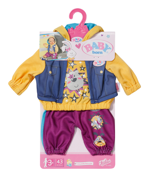 BABY BORN 832615 OUTFIT WITH HOODIE SET 43CM